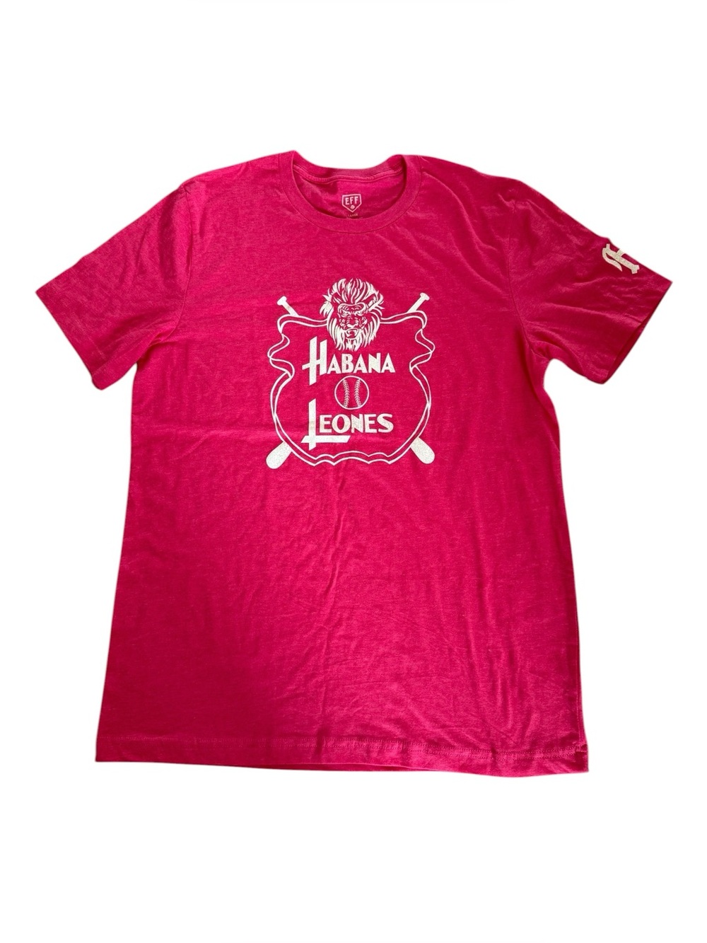 Habana Leones Graphic Tee Red Baseball Lion Logo Made USA Men's Large NWT